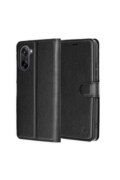 Techsuit Husă pentru OnePlus Nord CE5, tip portofel din piele, negru - negru
