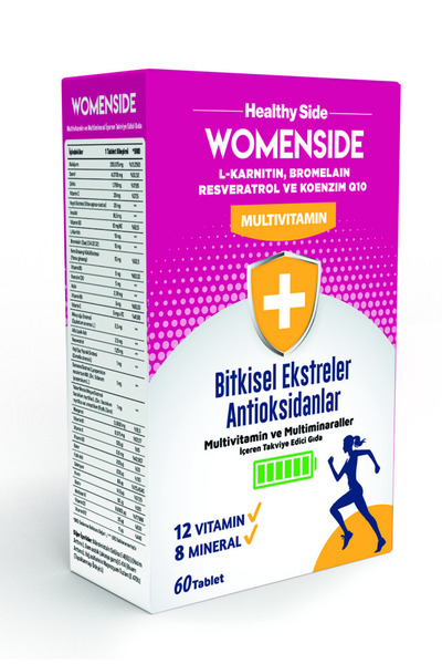 Healthy Side Womanside Kadınlara Özel Multivitamin & Mineral Kompleksi – L-Ka...