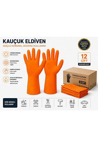 Tricraft قفازات مطاطية لغسل الأطباق من MEŞEM، عبوة من 12 قطعة