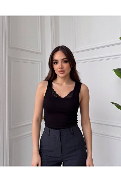 Trend Kapında Lace Detailed Strappy Blouse Undershirt