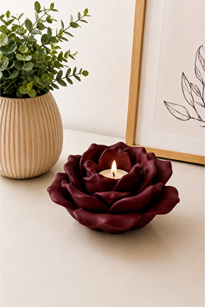 3D BASKI EVRENİ Lotus Çiçek Mumluk – 3D Baskı Dekoratif Tealight Mumluk