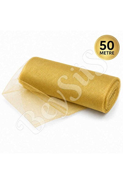 BeySüS Ornamental Tulle Gold Crystal Tulle 50 m