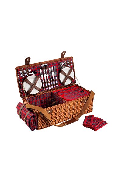 Picnic&co 6 kişilik Ekose Desenli Piknik Sepeti (NZ-36)