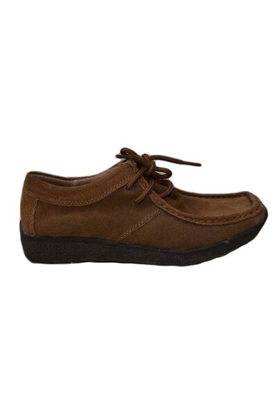 OEM Pantof practic cu siret, de culoare maro deschis, cu talpa joasa