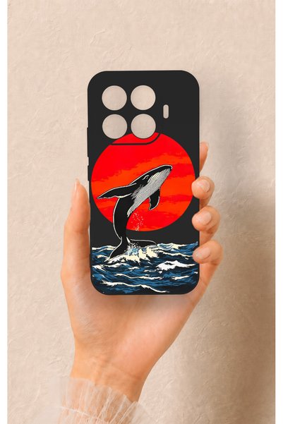 Vip Case حافظة سيليكون بنمط الحوت الأحمر متوافقة مع هاتف Honor Magic 7 Lite 5G