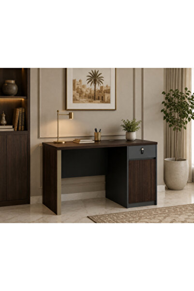 on home مكتب تنفيذي 140 سم - بني داكن - OT-1714 DARK BROWN