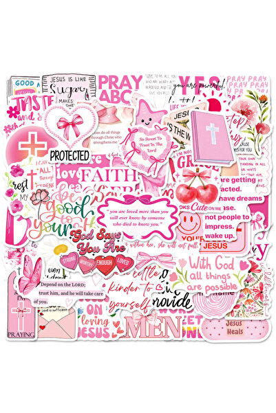 Choice 50pcs 50Pcs Jesus Phrase Sticker Pack-Graffiti with Biblical Motivatio...