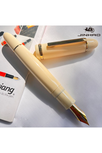 Choice21 قلم حبر خطاطة ثقيل من مجموعة JINHAO X159 الاحترافية، ذهبي اللون، مثا...