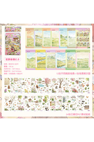 Choice A Kawaii Four Seasons Cottage 3D Flower fields paint spring Landscape ...