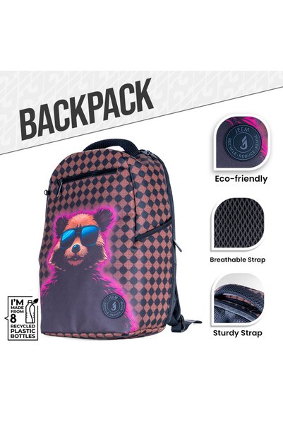 JEEM Bear Neon Vista Premium Printed Backpack