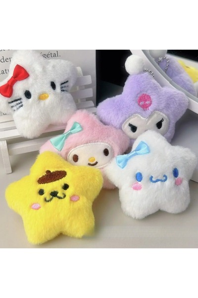 choice2 5pcs 5pcs Sanrio Star Plush Keychain Kawaii Cartoon Charm Cute Couple...