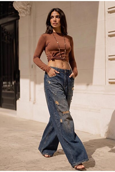 it's basic جينز نسائي من T.Kot Color 10w6-8 Palazzo Fit فضفاض للغاية