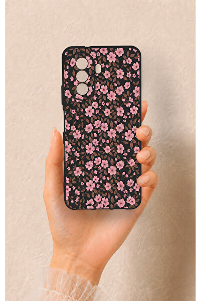 Vip Case Huawei Nova Y70 Uyumlu Mini Pembe Çiçek Desenli Silikon Kılıf