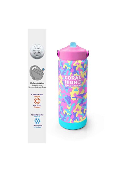 Coral High Kamuflaj Desenli Çelik Termos Matara 650 ml 38301
