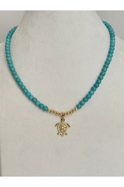 mibrillo Turquoise Bead Necklace Summer Trend Necklace