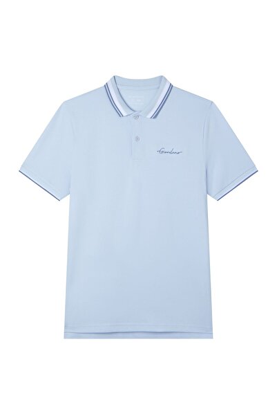 Giordano Men’s Slim Pique Polo with Contrast Collar & Signature Embroidery
