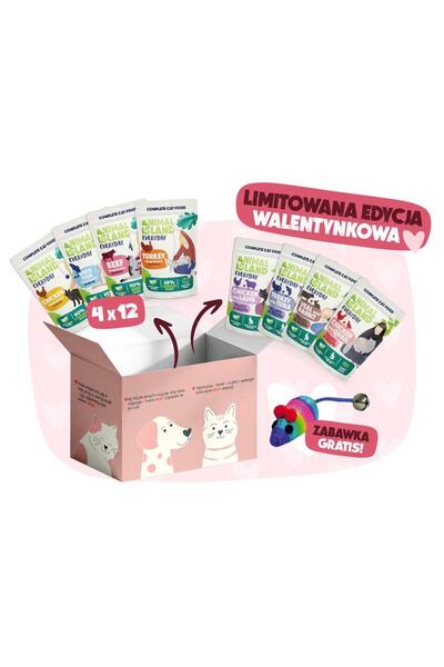 Animal Island Love Box Pungi pentru pisici 52 bucăți + Jucărie
