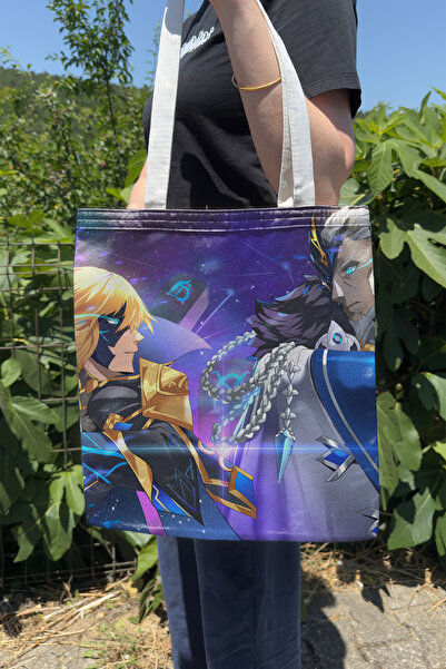 ZipZap Dainsleif Genshin Impact V3 Double-Sided Canvas Print Tote Bag Anime Bag