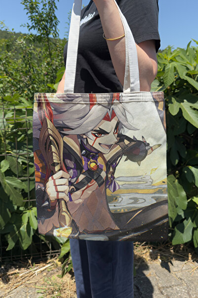 ZipZap Itto Genshin Impact V3 Double-Sided Canvas Print Tote Bag Anime Bag
