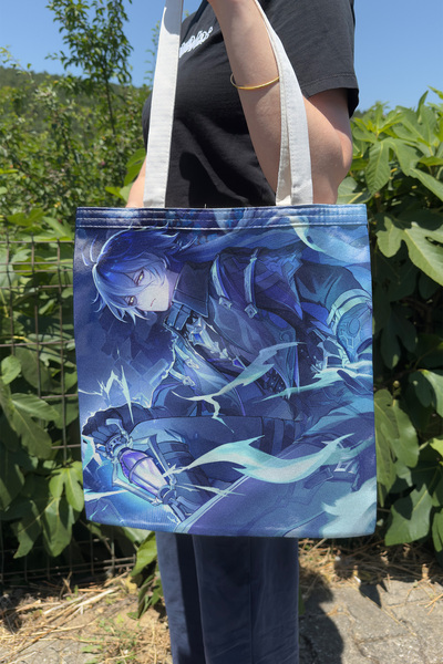 ZipZap Flins Genshin Impact V2 Double Sided Canvas Print Tote Bag Anime Bag
