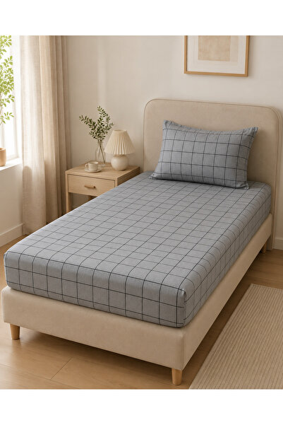 H&F Trendline [] طقم ملاءة سرير مطاطية منقوشة مقاس 100x200 سم - غطاء وسادة واحد