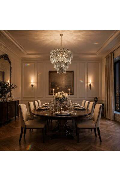 OEM WINDSOR Petito Crystal Chandelier 3xE14, Διάμετρος 29cm, Γυαλισμένο Χρώμι...