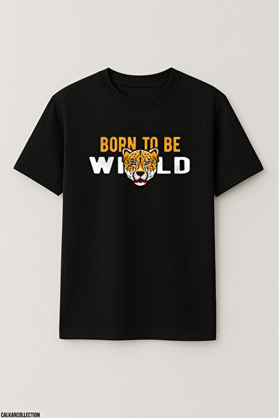 CALKARCOLLECTION تيشيرت للجنسين كبير الحجم من Born To Be Wild Jaguar