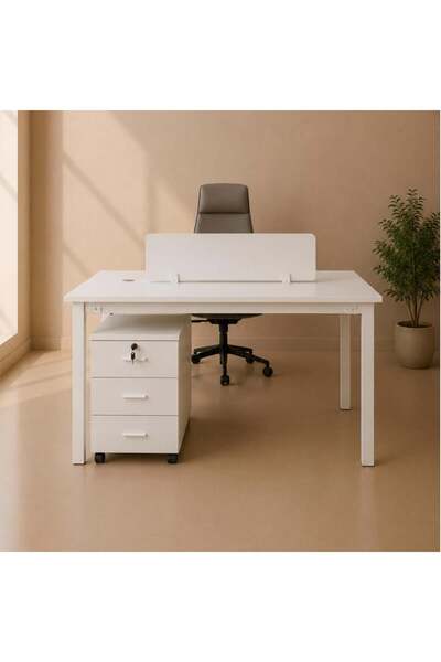Palma homez Modern Administrative Desk with Drawers and Top Partition Functio...