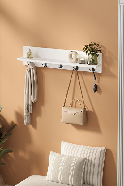 Bofigo Cuier de perete pentru haine 80 cm Alb Vega