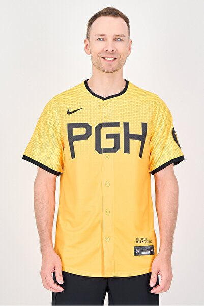 Nike Men Dri-Fit Short Sleeve Pittsburgh Pirates City Baseball Jersey, Bright...
