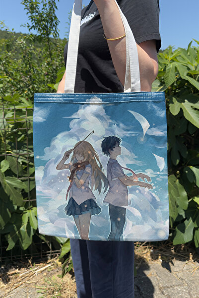 ZipZap Your Lie in April V1 Summer Winter Double-Sided Canvas Printing Tote B...