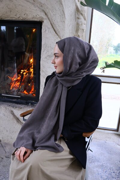 Şalland Na'I Pure D Pattern Shawl Smoked