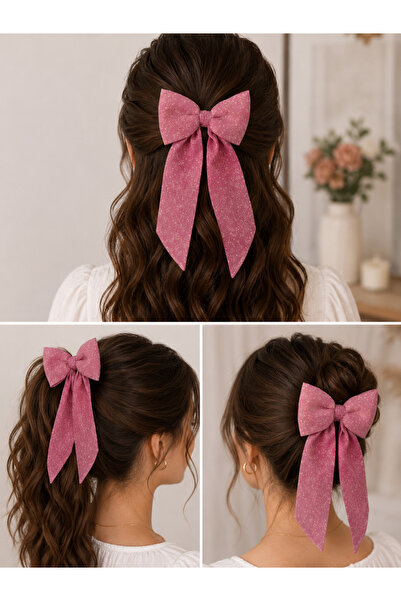 Bymiel Long Tail Bow Hair Clip – Chiffon Fabric Tie-Back Hair Clip