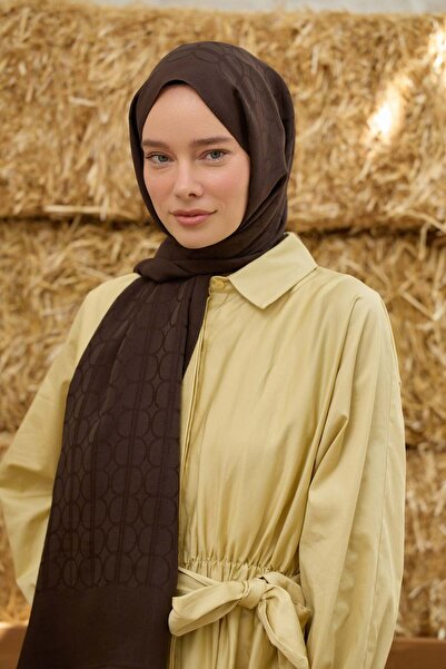 Şalland Na'I Pure D Pattern Shawl Bitter Brown
