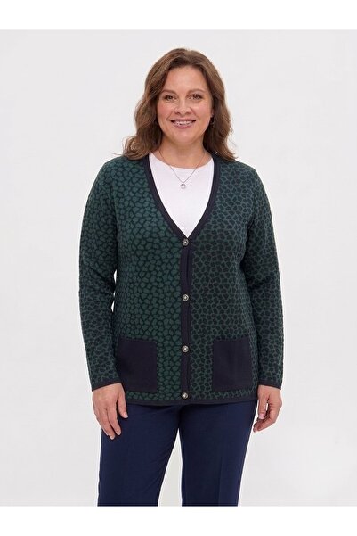 onno style women Steel Knit Classic Leopard Pattern Tricot Jacket