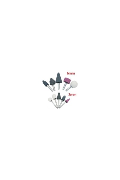 REKOTOOLS -10 Parça Mini Taşlama ve Polisaj Taşı Seti – 3 mm ve 6 mm Sap Uyumlu