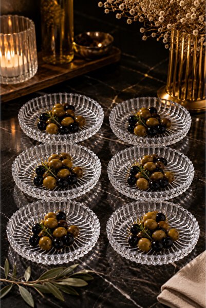 YzHome 6-Piece Glass Presentation Plate Bowl Presentation Dish Breakfast Plat...
