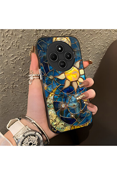 ARTISHELL Redmi 14C 4G/5G Uyumlu Güneş ve ay desenli lens korumalı telefon kı...