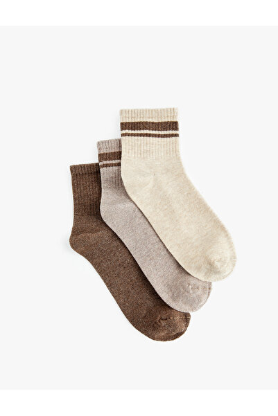 Koton Cotton Pack of Striped 2-Piece Booties Socks Set