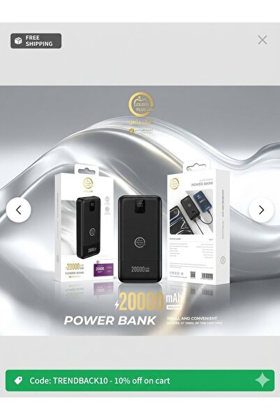 Generic Brand Golden Plus 20000mAh Power Bank 22.5W Fast Charging - Digital D...