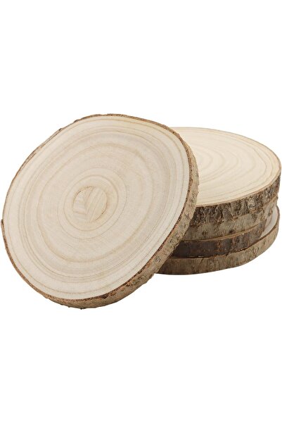 Generic 7-8 Inch Large Natural Wood Slice with Bark, Unfinished Wooden Coaste...