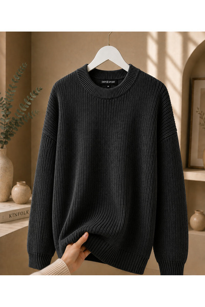 DepoExport Women's Premium Oversize Crew Neck Soft Knit Sweater