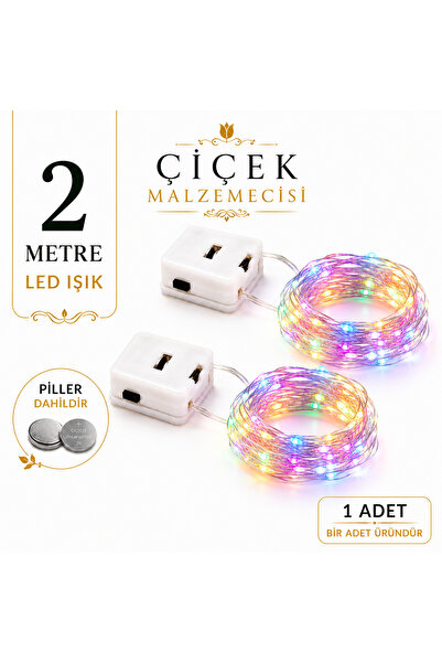 KLC Çiçek Malzemecisii 2 Metre Pilli Peri Led Işık 1 Adet (Piller Dahildir) |...
