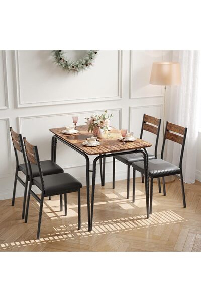 Garvee 5 Piece Dining Table Set for 4, Square Kitchen Table and 4 Upholstered...