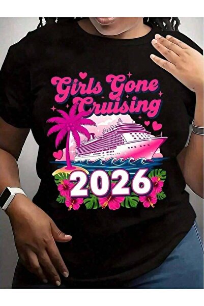 45 BPM قميص Girls Gone Cruising 2026 بتصميم سفينة وشجرة نخيل، مناسب لرحلات ال...