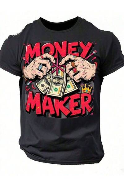23ERVA Men's Women's Culture T-Shirt Bill Chain Design, Bold Theme Of Money S...