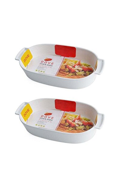 Dove 2-Piece Oval Porcelain Baking Dish With Handles 12 Inch 30.3x15.6x5.8CM ...
