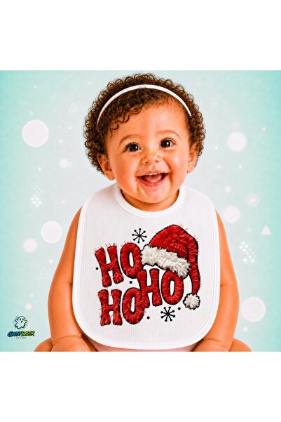 Ghostbastır Design New Year's Linen Baby Bib – Soft, Absorbent, Washable, Spe...