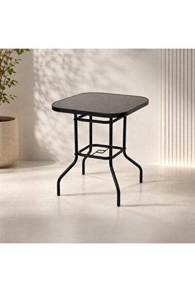on home Single Dining Tables Square Glass Table 70 x 70 cm - Black
