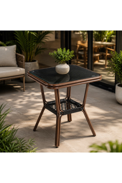 on home Square Coffee Table JIN-02 COFFEE - 70x70 cm - Brown
